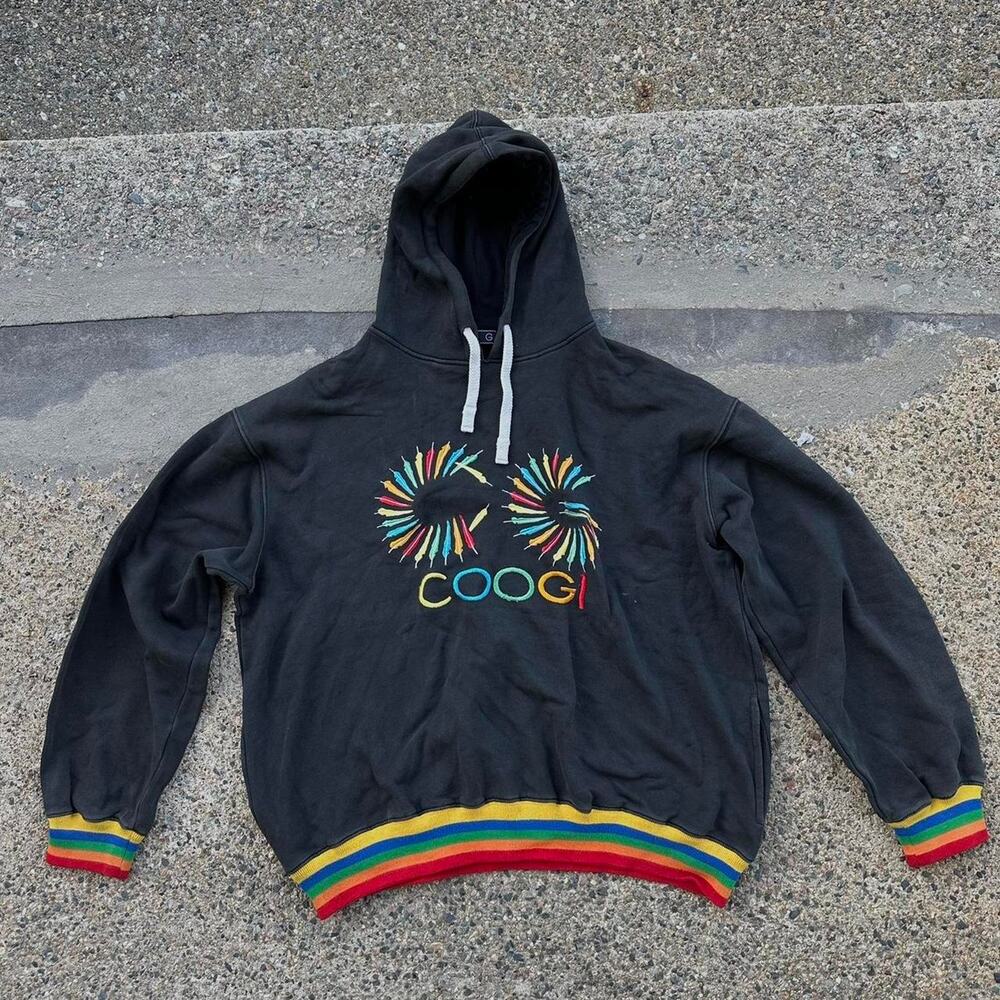 Coogi black hoodie with rainbow2